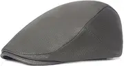[Rayson] Flat Cap PU Leather Men's Winter Warm Retro Peaked Cap Newsboy Flat Cap Gatsby Cabbie Hat