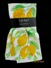 RALPH LAUREN LEMON SET OF 2 KITCHEN TOWELS 17X28''IN YELLOW WHITE GREEN NEW