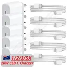Bulk For iPhone 14 13 11 20W Power Adapter Fast Charger PD Cable USB Type-C Lot