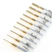 10pcs Titanium Coat Carbide 1.0-3.0mm PCB Carbide Tools, CNC Cutting Bits