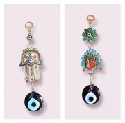 Turkish Handmade Hamsa Peacock Evil Eye Home Blessing Charm Hanging Wall Decor