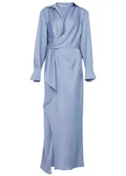 Jonathan Simkhai Talita Draped Satin Maxi Dress - Blue - 6 (UK10 / S) 6 (UK10 / S)