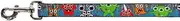 Buckle-Down Pet Leash - Cute Monsters Gray/Flame Blue - 6 Feet Long - 1.5" Wide
