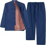 [YUUSONSM] Tang Suit, Thick Tai Chi Uniform Winter Suit Jackets Cotton Padded Coats Men Warm Chinese Kung Fu Clothing Pants