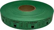The Ticket Gurus-roll of 2000 Green Drink Tickets Single Roll Consecutively Numbered Raffle Tickets