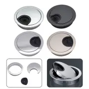 60mm Wire Hole Cover for Desk Metal Grommet Table Cable Tidy in Pearl Silver