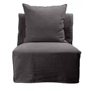 [Sleeping Giant] Como Linen Armless Slipper Chair Charcoal - 1 Seater