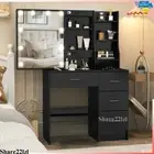 Bedroom Dressing Table LED Makeup Mirror Set 10 Bulbs Vanity Desk Black Dresser