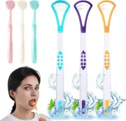 Tongue Cleaner Scrapers Brushes, 6 Pcs Silicone Tongue Brush, Tongue Cleaner ...
