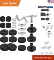 23PCS Cymbal Replacement Accessories Set, Felts, Wing Nuts & Drum Keys - Black