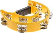 CIMAXIC 1pc Double Row Iron Tambourine Bell for Ktv Party Supply Yellow Percussion Instrument for Creating Joyful Atmosphere at Gatherings