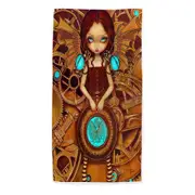 Mechanical Angel Steampunk Big Eyed Girl Beach Towels Medium Large Extra Large