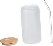 GRIRIW Glass Water Bottles Straw Cup Frosted Cup for Cold Drinks Versatile for Parties Outdoor Family Gatherings