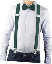 [WATIIFUFU] Unique Set 1 Set Bow Tie and Suspenders Elastic Dress Suspenders Comfortable Material Wide Applicati