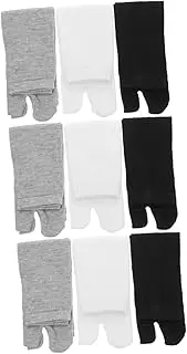[Yardenfun] 9 Pairs Split Toe Cotton Socks for Men Women Comfortable Soft Breathable Unisex for Boys Girls
