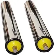 2 Pieces Stainless Steel Conveyor Rollers, 2.4 2 1.5 1 in Diam Yellow Nylon End Caps Rollers for Industrial & Loading Applications, Unpowered Transportation Roller(Diam-50mm/2,L-35.4in/900MM)