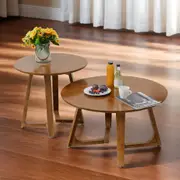 Furb Set of 2 Round Side Tables Wooden End Table Coffee Table Furniture for Home Living Room