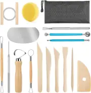 17Pcs Pottery Clay Sculpting Tools Kit Polymer Modeling Ceramics Carving Set