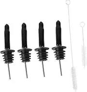 ERINGOGO Silicone Wine Bottle Stopper Brush 6pcs Stainless Steel Wine Pourer Set for Bar