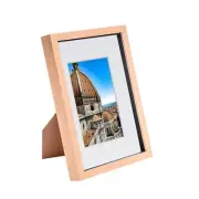 1x Light Wood A4 (8" x 12") 3D Shadow Box Frame with White A5 Mount Deep Display