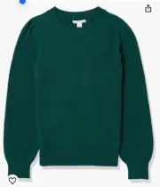Amazon Essentials Women's Soft Touch Pleated Shoulder Crewneck Sweater Green L