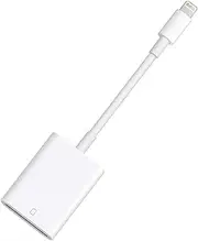 Apple MFi Certified Lightning to SD Card Camera Reader for iPhone iPad, Veetone Memory Card Reader Trail Camera Viewer SD Card Adapter for iPhone 12/11/XS/XR/X/8/7/iPad, Plug and Play