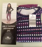 CRANE SNOW Extreme Girls Size 4 THERMAL UNDERWEAR TOP & Long PANTS Set