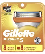 BRAND NEW GILLETTE FUSION 5 REFILL RAZOR BLADES, 8 Cartridges (NO BOX)