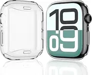 JULK [2 Pack] for Apple Watch Screen Protector 46mm, Soft Cover for Series 10 Apple Watch, All Clear Ultra-Thin Protective Case for iWatch 2024
