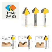 V Groove Router Bit Large 3 Bit Set 1/4-Inch Shank