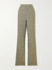 [Alessandra Rich] Alessandra Rich - Sequined-embellished Cotton-blend Tweed Straight-leg Pants - Yellow - IT38 IT 38 Yellow