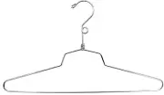 10 Metal Hangers Chrome Dress Shirt Retail Salesman Sample Security Loop 16"