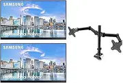 2 Units Samsung F24T450FQE Monitors (Renewed) with HDMI and iDeerLife LS2 Arm