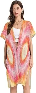 [Joitme] Radiant Sunburst Pink Womens Cover Up, Small Women Swim Coverup, Lightweight & Stylish Beachwear for Summer, Radiant Sunburst Pink, Medium