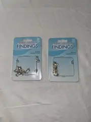 Lot Of 2 JEWELRY ESSENTIALS FINDINGS Flower Bead Caps Silver Color 40 Count