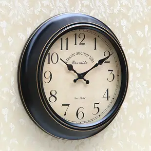可開發票 歐式家用客廳掛鐘靜音美式2023款創意復古石英鐘個性簡約網紅時鐘