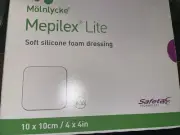 5 Mepilex Lite 4x4 in (10x10cm) Molnlycke Soft Silicone Foam Dressing EX 4/2026