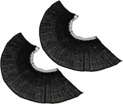 [CHILDWEET] 1 Pair Decorative Cuffs Female Lace Cuffs Lace Flower Ribbons Accessories for Women Chiffon Blouse Lace Trim Womens Wristlet Detachable Wrist Cuffs Decorative Wrist Cuffs Black