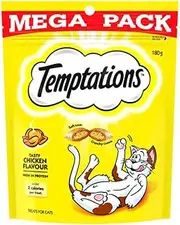Temptations Tasty Chicken Flavor Snacks Dry Cat Food, 180 g (Pack of 5)