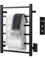Sharpeye Towel Warmer Rack with 24hr Timer Matte Black Heated Towel Rack