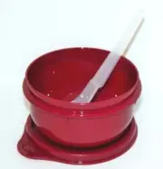 Tupperware Lil Ideal Bowl with Hang-On Spoon 8 oz Snack Cup Set Vineyard Little