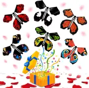 Magic Flying Butterfly Toy, Clockwork Butterfly Card, Wind up Rubber Band Powere