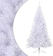 VRAXO Artificial Half Christmas Tree with Stand White 240 cm PVC -4.7KG,328421