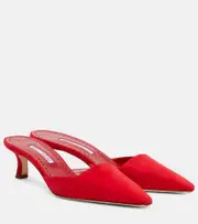 [Manolo Blahnik] Manolo Blahnik Moiramu suede mules AU 7 red