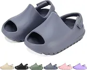 [AIMINUO] Toddler Little Kids Slides Sandals Summer Slip-On Sandals Shower Beach Pool Anti-slip Slippers for Kids Girls White Sandals Toddler Water Shoes for Boys Toddler Slides