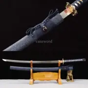 1095 High Carbon Steel Japanese Samurai Katana Sword Sharp With Blue Scabbard.