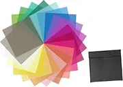 AsrMyjcx 22x Gel Light Filter Colored Correction Colored Sheets Colour Filter Film for LED Headlight Film Reading Photo Studio Strobe