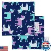 Funkins Reusable Cloth Napkins for Kids | 12”x12”, 2-Ply, Thick, Absorbent, D