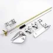 Toy Accessories 4mm Drive Flexible Shaft Strut + 95mm Rudder + 35mm Propeller + Turn Fins Turn Tabs Kits Compatible with RC Boat Speed Mono V Oval