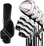 Golf Club Set, 12 Pieces Complete Golf Clubs Set with Bag, Right Handed Golf Club Set, Pullet Putter, Head Covers Inculded for Professional or Beginner's Full Set